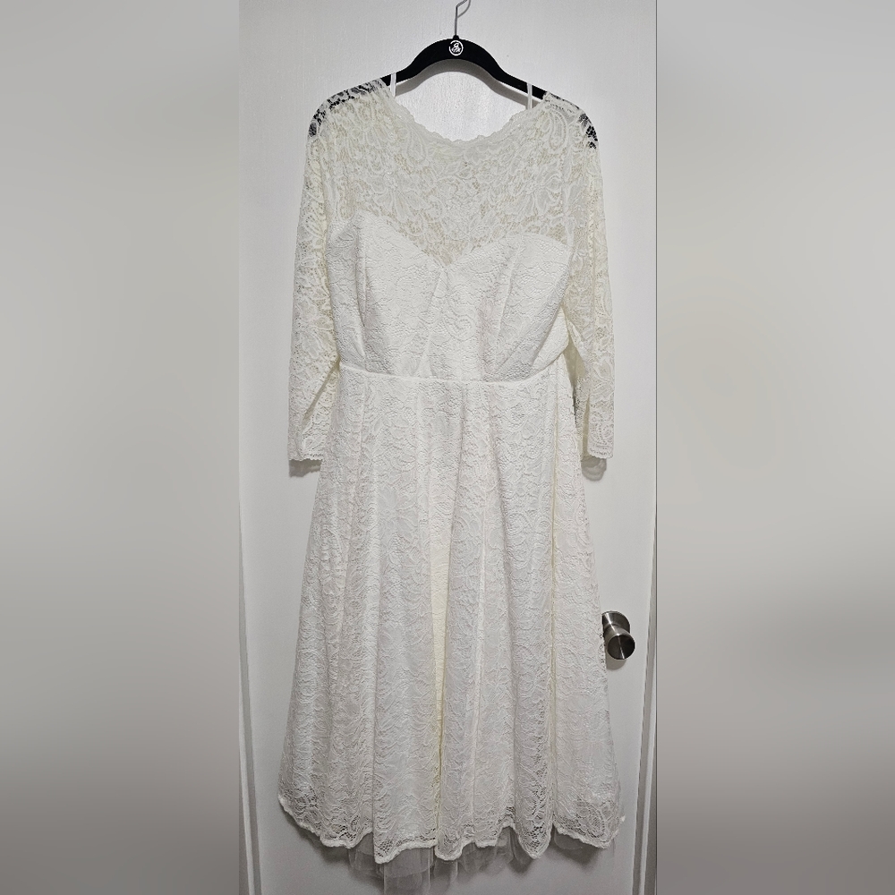 Torrid Tea Length Lace Wedding Dress NWT